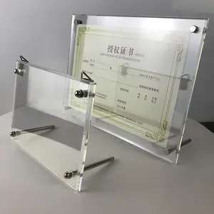 Подгонянная A4 A5 A6 прозрачная Магнитная акриловая рамка для картин держатель сертификатов стенд
