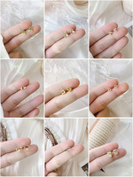 Anting Tusuk Minimalis Elegan untuk Wanita, Lapis Perak Warna Emas dengan Desain Hewan, Cocok untuk Kantor/Karir