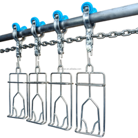 Chariot suspendu personnalisé en acier inoxydable ZYPR pour rail tubulaire, équipement de traitement de la volaille et d'abattage de poulets
