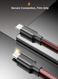 Kabel Data <span class=keywords><strong>USB</strong></span> C ke Type C 60W, Nylon Braided, untuk Ponsel <span class=keywords><strong>Android</strong></span>, Pengisian Cepat <span class=keywords><strong>USB</strong></span>, 3FT 6FT <span class=keywords><strong>10FT</strong></span> - Product Image 5