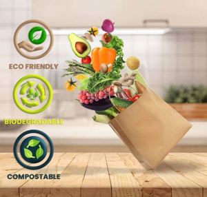 Bolsa de Papel Kraft Clásica Reciclada Ecológica Personalizable con Logotipo Personalizado para Comida para Llevar, Regalos, Compras y Empaque - Product Image 4