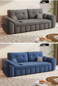 أريكة سرير قابلة للتحويل بتصميم عصري متعدد الوظائف موفرة للمساحة مع درج تخزين ومكبر صوت بلوتوث - Product Image 2