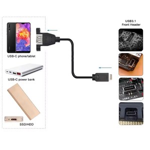 Cable de Conexión USB 3.0 Hembra Tipo-<span class=keywords><strong>E</strong></span> de 50cm para Placa Base de Ordenador con Tornillos de Montaje en Panel para Fijar el Cable de Datos - Product Image 4
