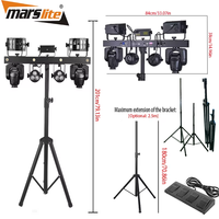 Système d'éclairage DJ portable professionnel Marslite avec support Move + Ils Dj Lighting Gig bar 2 pour éclairage disco, ensemble d'éclairage DJ