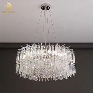 Lámpara de Cristal Circular Grande de Lujo Francesa, Lámpara de Cristal Redonda Italiana para Sala de Estar, Dormitorio o Villa - Product Image 3