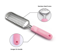 Râpe à pieds en acier inoxydable 304, lame interchangeable, manche en plastique, couleur personnalisable, pour éliminer les peaux mortes, outils de pédicure