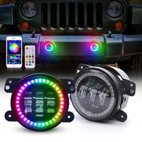 Haute qualité Multi couleurs 4 ''pouces Rgb Led antibrouillard conduite lumière avec contrôle Bluetooths pour Jeep JK JL Gladiator