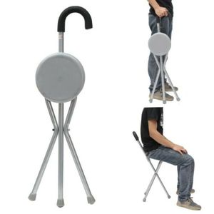 Bastón con asiento, taburete de trípode, silla de bastón portátil para caminar, plegable, ligero, portátil, 2 en 1, bastón de invierno GAOBO - Product Image 1