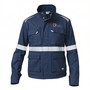 Chaqueta de Trabajo Ttake, Azul Marino, Talla S, con Bolsillos y Franjas Reflectantes para Uso Industrial - Product Image 2