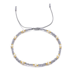 קסם אופנה עבור צמיד ארוגים מתכווננת עם חבל קלוע עם אורז צבעוני חרוז זרעי חרוז פשוט עבור צמיד - Product Image 3