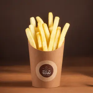 Usa e getta da Asporto Fuori Single Sided Scoop Tazza di Carta Kraft Per Patatine Fritte Chip di Ghiaccio Crema Serpenti