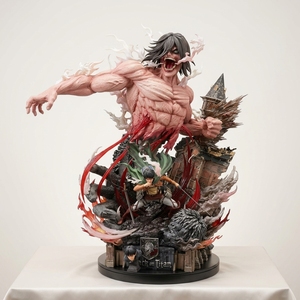 Statua GK di Eren Jaeger da L'Attacco dei Giganti per Collezionisti di Anime, 73cm in Resina, Edizione Limitata con Spada in Lega e Teste Intercambiabili - Product Image 1