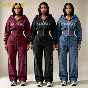<span class=keywords><strong>Sweat</strong></span> à <span class=keywords><strong>capuche</strong></span> zippé unisexe en molleton bouclette de coton avec strass personnalisés, taille cintrée, coupe courte, pour <span class=keywords><strong>femme</strong></span>, hiver - Product Image 2
