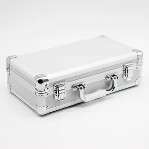 Özel gümüş sert alüminyum taşıma çantası çıkarılabilir kapak ve emniyet kilidi