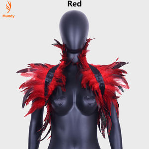 Chales de Encaje con Plumas de Lujo Estilo Punk Gótico para Disfraces de Halloween, Chal, Capa, Collar de Hombro, Cómodo, Color Personalizado - Product Image 5