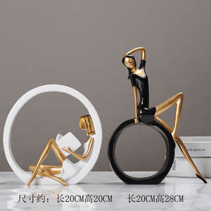 Adornos de resina de estilo nórdico de lujo para niña, música de hadas piramidal para decoración del hogar, sala de estar, entrada, oficina, regalos de escritorio - Product Image 6