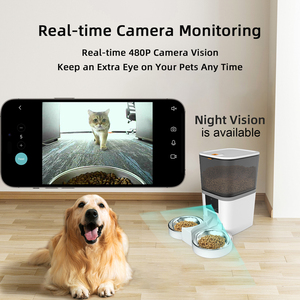 เครื่องจ่ายอาหารสุนัขอัตโนมัติ6L พร้อมกล้องบันทึกเสียงอัจฉริยะ WiFi เครื่องจ่ายอาหารแมวป้อนอาหารสำหรับแมว2ตัว - Product Image 5