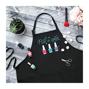 Groothandel Duurzaam Nail Kunstenaar Schort Roze Polyester/Katoen Schort Custom Zeefdruk Schort Voor Nail Salon