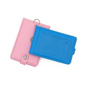 Titolare della carta di credito con Logo personalizzato stile classico-all'ingrosso pulsante titolare della carta di credito in pelle sintetica minimalista Business più popolare - Product Image 2