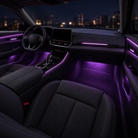 Lampu Dekorasi LED Dua Pintu Belakang untuk BMW Seri 5 I5 G60 Kristal Sinkronisasi Pencahayaan Ambient Mobil Original