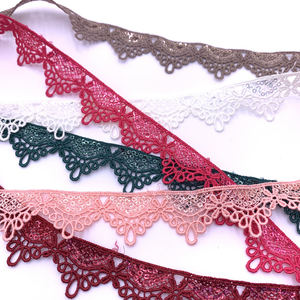 Lüks çeşitli renkler özel pembe dantel parlak kimyasal toptan dizisi dantel Trim sınır - Product Image 5