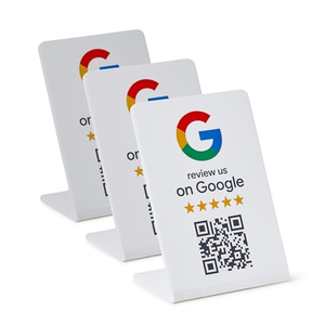 Exhibidor de Mesa Personalizado con Impresión en PVC, Acrílico y Madera, con NFC para Reseñas de Google, Exhibidor de Menú, Soporte para Tarjetas NFC de PVC - Product Image 1