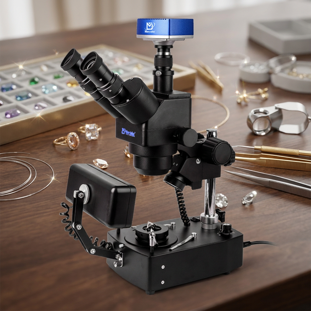 MSD221-T-4K Continuous Zoom Jewelry Stereo Microscope with 4k Camera for Gemstone and Diamond Inspection