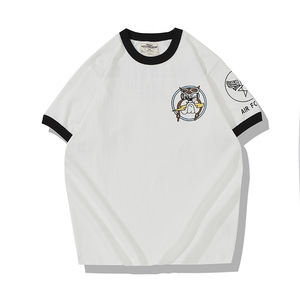 Nouveau T-shirt d'été pour homme imprimé dessin animé, motif lettres, en coton côtelé respirant, col rond, coupe ajustée – Vente en gros, fournisseur de choix - Product Image 2