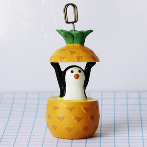 Penguin Watermelon Pineapple Resin Clip Holder Desktop Memo Dispenser Cartoon Decor Craft - Product Image 2