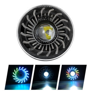 Faro de motocicleta de 5,75 pulgadas con diseño de pétalo redondo, con DRL y funciones múltiples RGB, adecuado <span class=keywords><strong>para</strong></span> motocicletas - Product Image 3