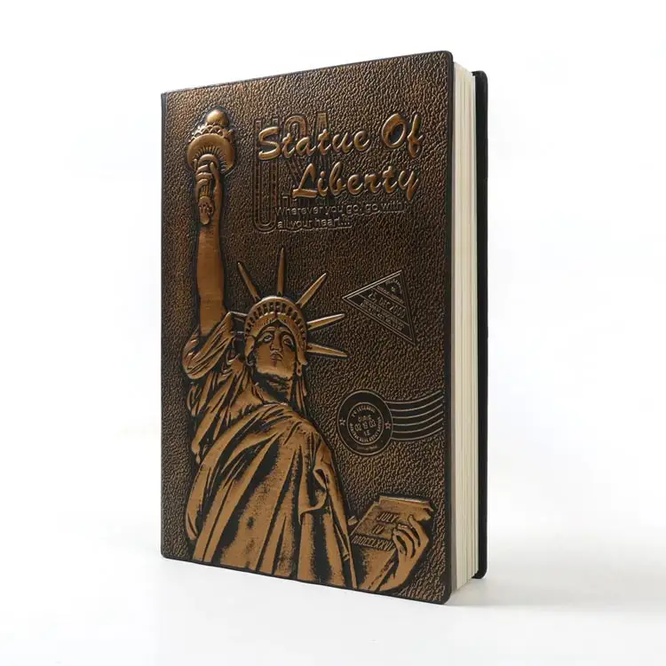 Jurnal Kulit Cetak Timbul Buku Harian Jilid Menulis Notebook dengan Pola Sampul 3D Impresif untuk Rencana Puisi Perjalanan dan Hadiah