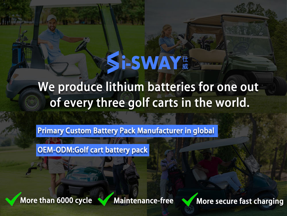 Smart BMS APP 6000 cycles grade A Customized DIY Portable Waterproof Lithium Battery Pack 24V 36V 48V 72V Battery for Golf Cart