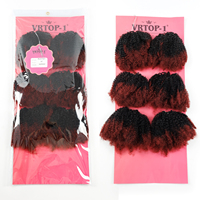 Extensions de cheveux naturels afro, mélange de cheveux humains et synthétiques, couleur 1B-BUG #   pour les femmes noires
