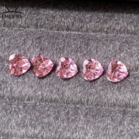 EMEJEWE Valentijnscadeau Lab-gekweekte hartvormige roze saffier losse steen met kleurspel voor het maken van op maat gemaakte kettingen, armbanden en bedels
