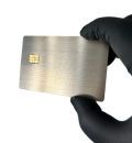 Tarjeta de <span class=keywords><strong>metal</strong></span> dorado esmerilado, espacios en blanco para tarjetas de crédito de acero inoxidable con ranura para CHIP y banda magnética hico para grabado láser - Product Image 4