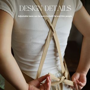 Factory Direct Sleeveless <b>Apron</b> <b>Kitchen</b> Home New High-end Young Women's Cooking Cotton Water-repellent Anti-fouling Bib Style - Product Image 2