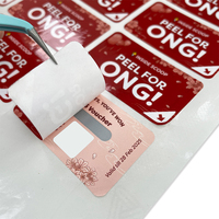 Toptan özelleştirilmiş Scratch Off piyango biletleri baskılı çift katmanlı yapışkanlı kağıt hediye kartları
