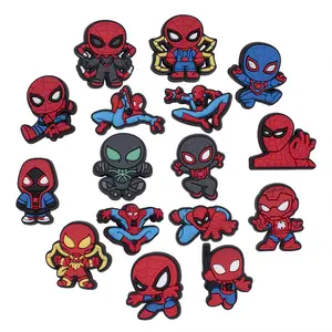 New Arrivals Spider-Man Pvc Shoe Charms Cartoon Clog Charms Soft Decorative Button Shoe Charms