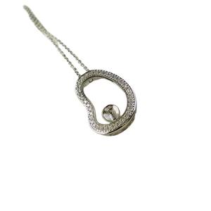 Pendentif en argent simple à faire soi-même 31316 avec perles rondes de 8 à 10 mm, support en argent S925, accessoires de perles vides à faire soi-même pour collier - Product Image 5