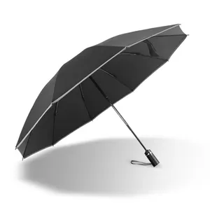 Regali ombrello con Logo 16 ombrello pioggia 210T acciaio ombrelli in plastica in fibra di poliestere pieghevole stile americano automatico Business