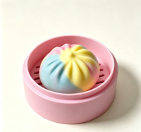 Boîte Mystère Surprise : Jouet Squishy Fbuff Crackle en forme de Boulette Alimentaire, Doux à Presser, Sensoriel Anti-stress, Cadeau