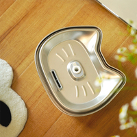 Fontaine à eau automatique pour animaux de compagnie en acier inoxydable écologique, forme de bol arrondi, alimentée par charge, fontaine à boire pour chat