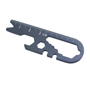 Key Shaped Tool Stainless Steel universal Gadget Multi Tool Pocket Keychain Bottle Opener Card Tool, Screwdriver Wrench Ruler