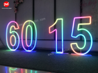 Articles de fête Lumières de numéros au néon d'anniversaire, enseigne de lettre au néon personnalisée pour les décorations de fête du 1er 18e 21e 30e anniversaire