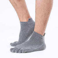 Chaussettes d'été antibactériennes respirantes à cinq doigts pour hommes, en coton, sportives, à cheville fendue