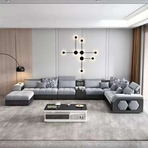Sofá Seccional <span class=keywords><strong>Modular</strong></span> Extensible de Tela Minimalista con Relleno de Esponja, de Fábrica, para Apartamentos y Hoteles, de Lujo - Product Image 5