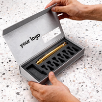 Conteneur écologique en papier pour stylo injecteur avec plateau d'insertion et logo, compatible avec le stylo injecteur V3