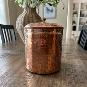 <b>Copper</b> Dry Fruit Jar with Airtight Seal and Artistic Patterns for Fresh Storage and Decorative Display - Product Image 1