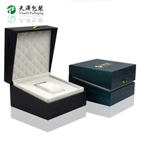 Boîte à montre en bois bicolore personnalisée pour emballage cadeau de marque de montres de luxe, boîte de rangement pour une seule montre avec logo personnalisé OEM