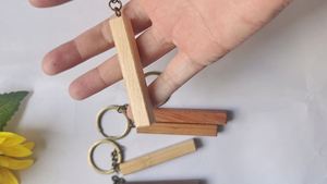 Wood Keychain Custom logo Personalized Jewelry Blanks for Laser Engraving Wooden Blanks for Laser Engraving Fashion Couple Gifts - Product Image 3